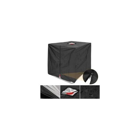 Wassertankabdeckung, IBC-Schutzplane – Schwarz – Deckel und Ventil frei zugänglich – für 1000-Liter-Tanks – IBC-Tankabdeckung – Rutschfestes Material 120 x 100 x 116 cm – Crezuo