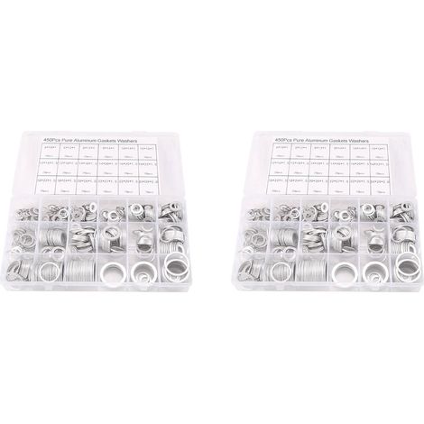 900 PièCes Joint en Aluminium Rondelle Plate en Aluminium Combinaison de Bague D'ÉTanchéIté en Aluminium (1/5)