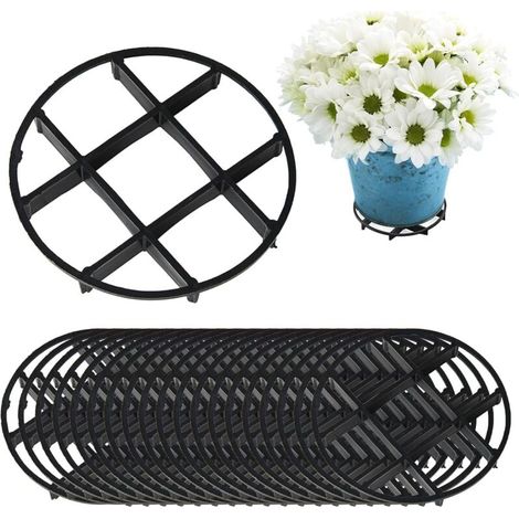 20 pezzi di tappetino in rete per vasi di fiori in plastica, tappetino in rete rotonda per vasi bonsai, griglia per fori di drenaggio da giardino, (4,7 pollici-S) (1/4)