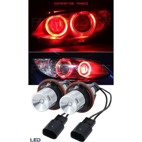 Set mit 2 LED-Lampen "Angel Eyes" (Engelsaugen), 12–24V, rot, für BMW, CANbus-kompatibel, fehlerfrei