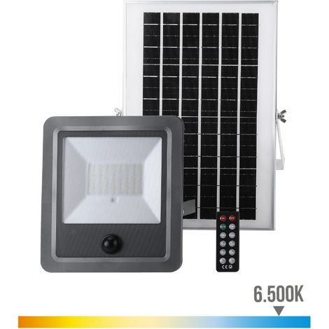 Foco proyector solar con sensor 100w 1.200lm 6.500k edm (1/5)
