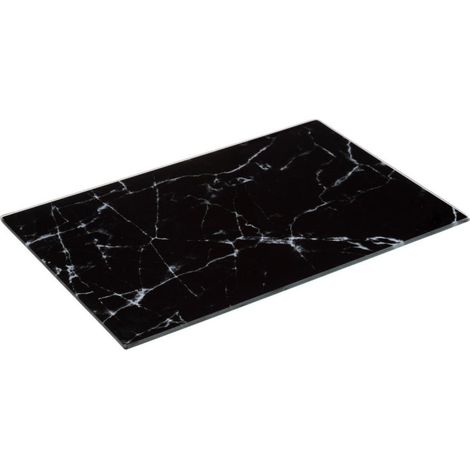 Planche à découper en verre imitation marbre - Noir - 30 x 20 cm - Livraison gratuite (1/2)
