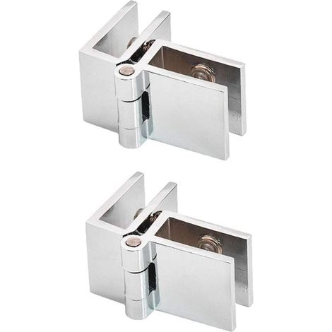 Charnières de Porte en Verre 90° (2 PCS) – Sans Perçage, Pour Épaisseur de Verre 5-8mm, Fixation Facile (1/5)