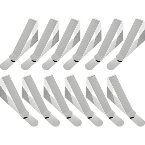 Pinces Pour Nappe - En Acier Inoxydable - Pour Tables Épaisses De 1,6 À 3,8 Cm - Fixation Sécurisée Par Mors Réglables - Lot De 12 (1/5)