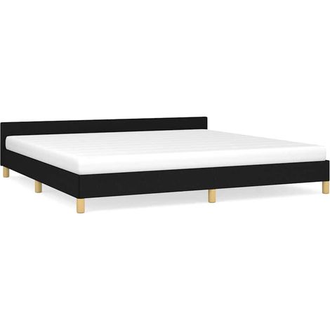 Maison Exclusive - Cama sin colchón tela negro 200x200 cm (1/5)