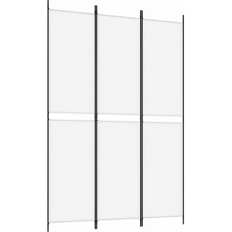 Paravent Cloison de séparation 3 panneaux, Pour Jardin, Balcon, Terrasse Blanc 150x220 cm Tissu OIB8770E (1/5)