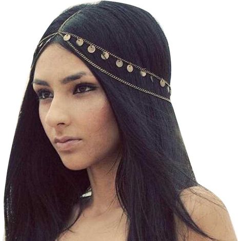 Head Chain - Bohemian Gold-Finished Hair Jewelry for Wedding Bridal Hair Accessories - 1 Piece (1/5)