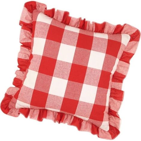 Taie d'Oreiller Imprimée Rouge en Polyester Housse Protectrice Élégante pour Canapé et Fauteuil Lot de 2 Pièces - (1/4)