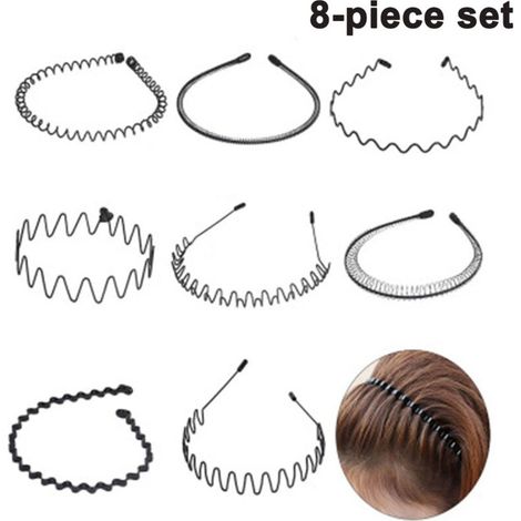 Unisex-Stirnband aus Metall, gewellt, elastisch, rutschfest, Haaraccessoire, Outdoor-Sport (1/4)