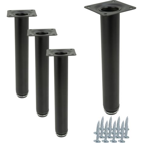 x Pied de meuble droit noir, hauteur 20 cm, hauteur réglable (1/5)