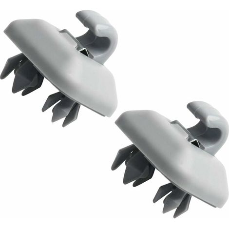 Lot de 2 clips de pare-soleil intérieurs MoreChioce 8U0857562A Crochet de suspension pour pare-soleil en plastique compatible avec A1 A3 A4L A5 A6L A7 Q3 Q5 Q7 TT 8E0857563A Gris - RWAuto und Motorrad (1/5)