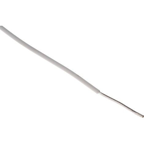Fil de câblage à gaine PTFE RS PRO, 0,34 mm², 22 AWG, 200°C max, PTFE Blanc, 100m ( Prix pour Bobine de 100 Mètres ) (1/3)