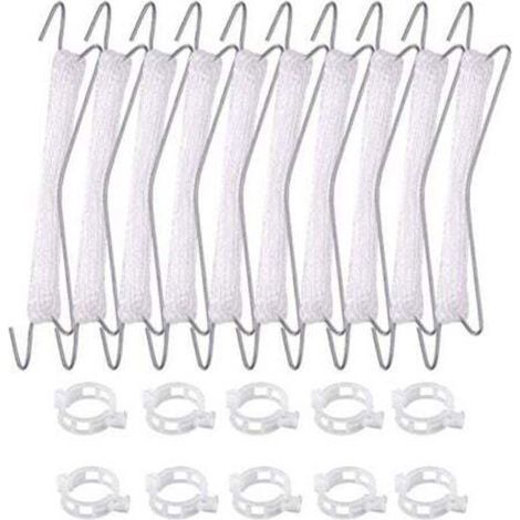 [JAMAIS UTILISÉ] Lot de 10 crochets à tomates avec corde, tomates et concombres, serres pour autres légumes，10 crochets (10 mètres de fil) + 20 boucles (1/4)