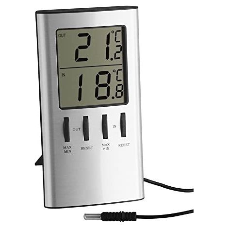 TFA-Dostmann 30.1027 termómetro ambiental Estación meteorológica electrónica Interior Plata