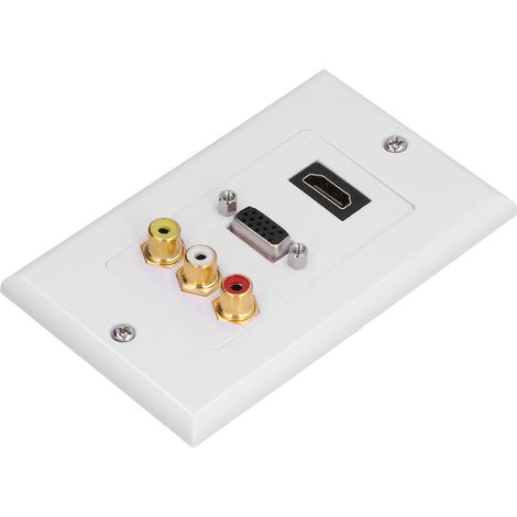 Multimedia-Wandpanel mit 3RCA, HDMI und VGA, lötfreie HDMI-HDMI-Wandsteckdose für Set-Top-Box und Lautsprecher (1/5)