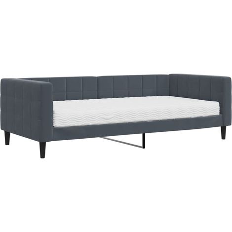 Maison Exclusive - Divano Letto con Materasso Grigio Scuro 90x200 cm in Velluto (1/5)