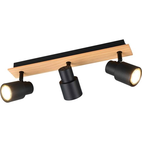 Barra 3 luci, metallo e legno, nero, L 45 cm, Pierre (1/4)