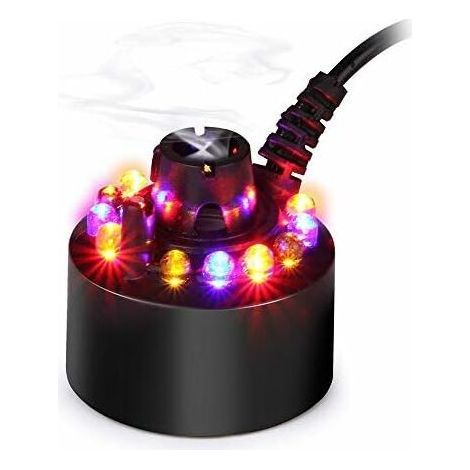 Color Changing 12 LED Lights Mist Maker Water Fountain Pond Fogger Air Humidifier Atomizer with Power Adapter (Black) (1/5)