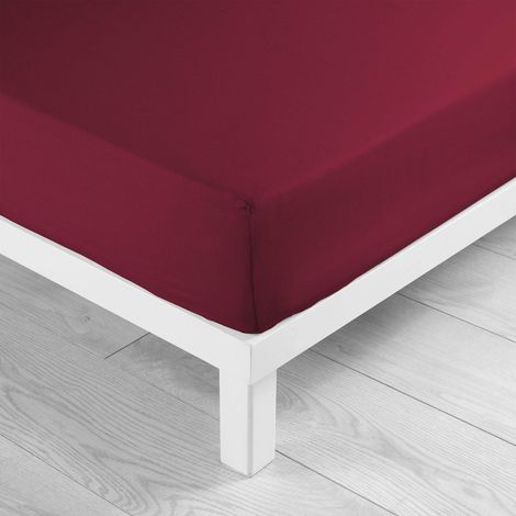 Drap housse coton 57 fil 180 x 200 cm Bourgogne