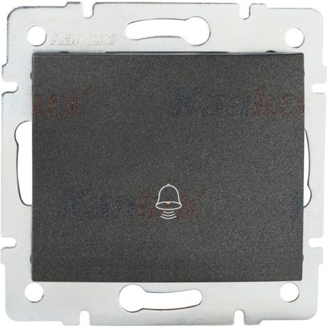 Bouton Poussoir Sonnette - Graphite - Encastré - 71x71mm - LED - IP20 (1/2)
