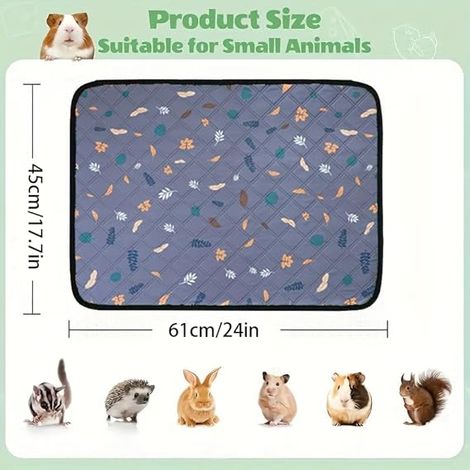 Tapis lavable pour animal de compagnie, absorbant et étanche, tapis antidérapant pour cage de lapin et cochon d'Inde, 60 x 45 cm (1/5)