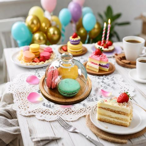 Porte-gâteau,Plateau à Pâtisserie Petit avec Cloche (1/4)