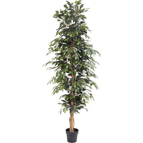 Ficus Benjamina Artificiel Plante Verte Décorative Grande Taille pour Intérieur 205 cm - PANGIVO
