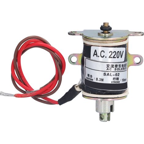 BERM Push Pull Electromagnet Tubular Traction Solenoid 0.3N Suction 10mm Stroke SAL‑02 AC220V (1/5)