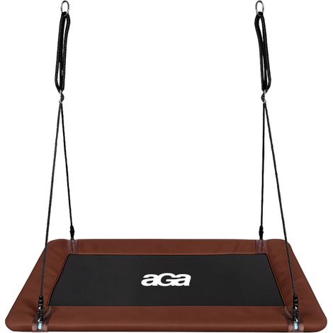 Aga Nestschaukel, Hängeschaukel mit verstellbaren Seile, Baumschaukel für Kinder und Erwachsene, 150cm x 79cm Gartenschaukel bis 150 kg, Outdoor, Braun