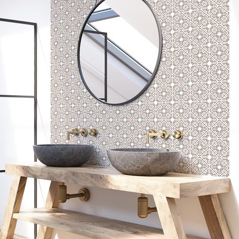 Sticker Mural Carrelage adhésif Cuisine Salle de Bain - 30 STICKERS CARRELAGES AZULEJOS LUCREZIA - 30stickers10x10cm (1/5)