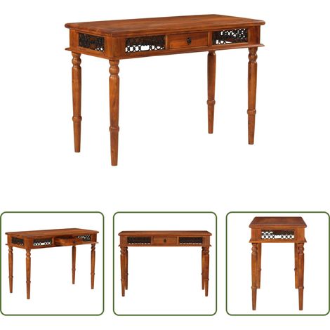 Schreibtisch mit Schublade - Schreibtisch mit Schublade 110x50x76 cm Massivholz Akazie (1/5)