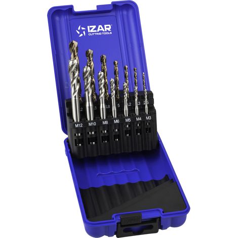 Macho Maquina Set+broca HSSE Helicoidal HSS Co DIN371 (M) -3150- IZAR (1/4)