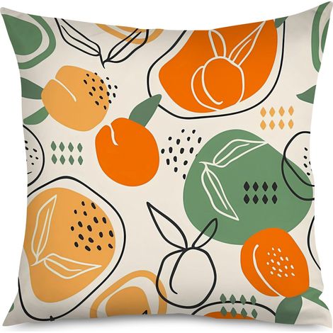Housse de coussin melon kawaii, vert tendre (1/5)