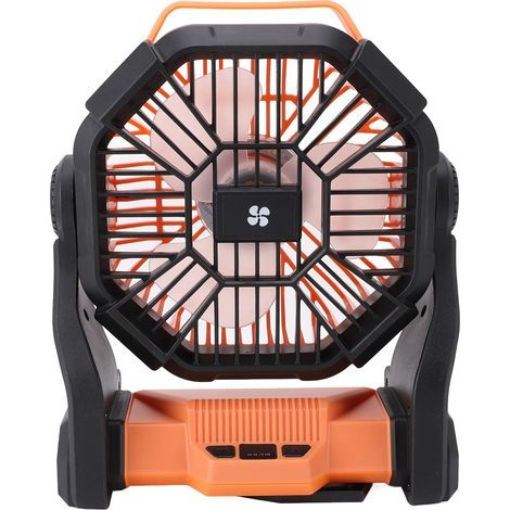 Outdoor Camping Fan, Efficient Professional Tent Fan, USB Rechargeable, with LED Lantern for Orange (1/5)