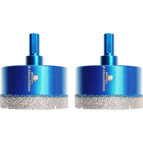 Couronnes diamantées 60mm pour carrelage, granit, marbre (x2) (1/5)