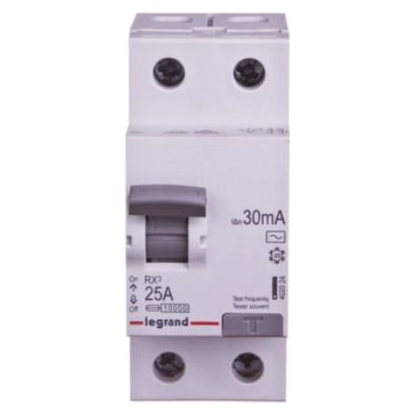 Disjoncteur Différentiel - 2P - 25 A - 30 mA Type AC - Montage Rail DIN - IP2X - 85 mm Largeur - 40 mm Hauteur - 44 mm Profondeur - 1 Pièce