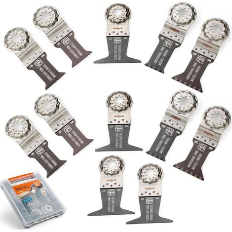 Fein Saw Blade 12 PC Starlock Multitool Set E-Cut Wood & Metal Combo Pack + Case (1/5)