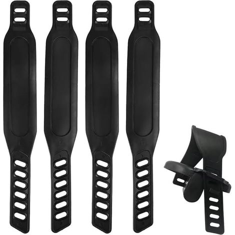 Pedales universales - Juego de 4 - Pedales para bicicleta estática - 30 cm, resistentes y duraderos, ajustables - Negro (1/5)