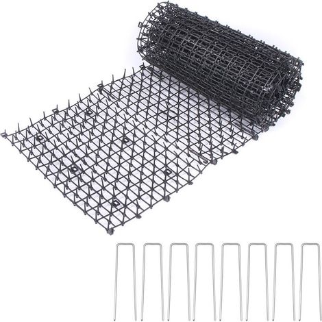 Filet Anti-Chats 200x28cm PP Noir avec 8 Clous de Fixation - Protection Jardin & Intérieur Anti-Fouissage Animaux (1/4)