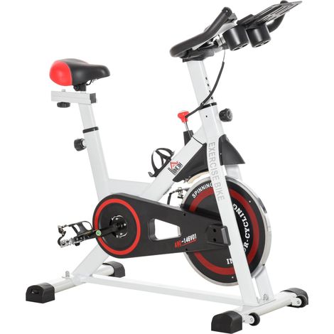 Cyclette Professionale da Camera Volano 8 Kg con Schermo LCD Bianca (1/5)