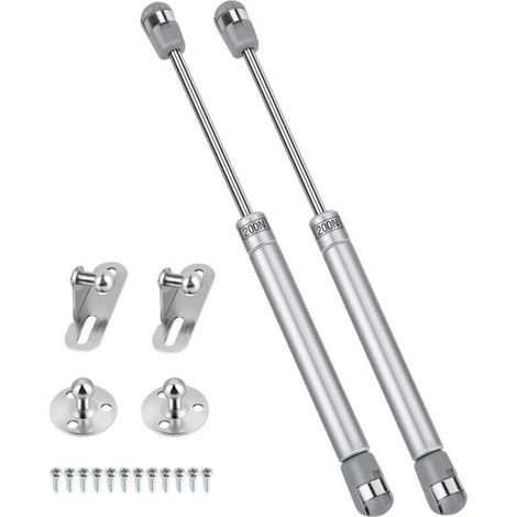 Lot de 2 Vérin à Gaz, 200N / 20kg Verin Meuble Ressort Amortisseurs à Gaz avec Vis, Verin Hydraulique Levage de Porte Armoire Cuisine Placard (1/4)