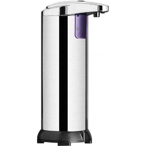 Distributeur de Savon Automatique en Acier Inoxydable Capteur de Mouvement Infrarouge Base Imperméable, Design Élégant pour Cuisine et Salle de Bain (1/4)