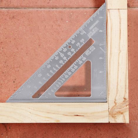 2 pièces équerre triangle 7 pouces alliage aluminium rapporteur menuiserie outil de mesure (1/5)