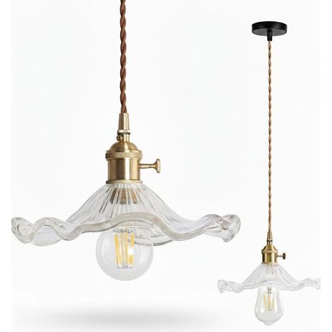 E27 Industrielle Intérieur Verre Suspensions Luminaire Suspensions Luminaires Plafonniers Moderne Eclairage de Plafond Verre (1/5)