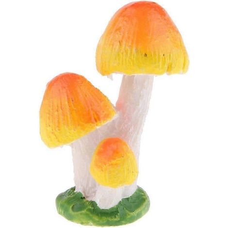 Décorations miniatures pour jardin féerique : figurines de champignons-Yellow 3 Head B