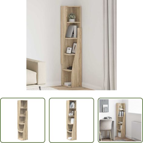 Holzschrank - Eckschrank Sonoma-Eiche 27,5x27x140cm Holzwerkstoff (1/5)