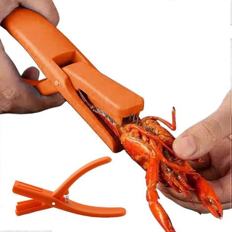 Outil pour décortiquer les écrevisses, éplucheur d'écrevisses, outil pour fruits de mer, décortiqueur d'écrevisses, éplucheur de crevettes, éplucheur d'écrevisses (Orange 1 pièce) (1/5)