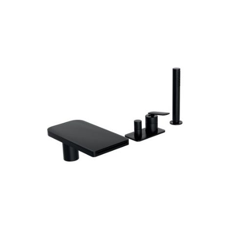 Mitigeur bain douche 4 trous sur gorge Noir Mat FOIL - CRISTINA ONDYNA FL18113 (1/2)