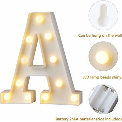 Dekorativer LED-Buchstabe K, beleuchtetes Zahlenalphabet, personalisierte Wandleuchte für Wohnzimmer, Schlafzimmer, Leuchtschild (1/4)