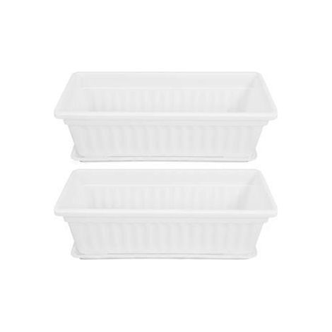 Lot de 2 pots de pépinière, jardinières, pots de fleurs pour plantes d'intérieur et d'extérieur, bacs à plantation